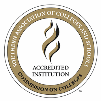 Stamp for accredited institutions by Southern Association of Colleges and Schools, Commission on Colleges.